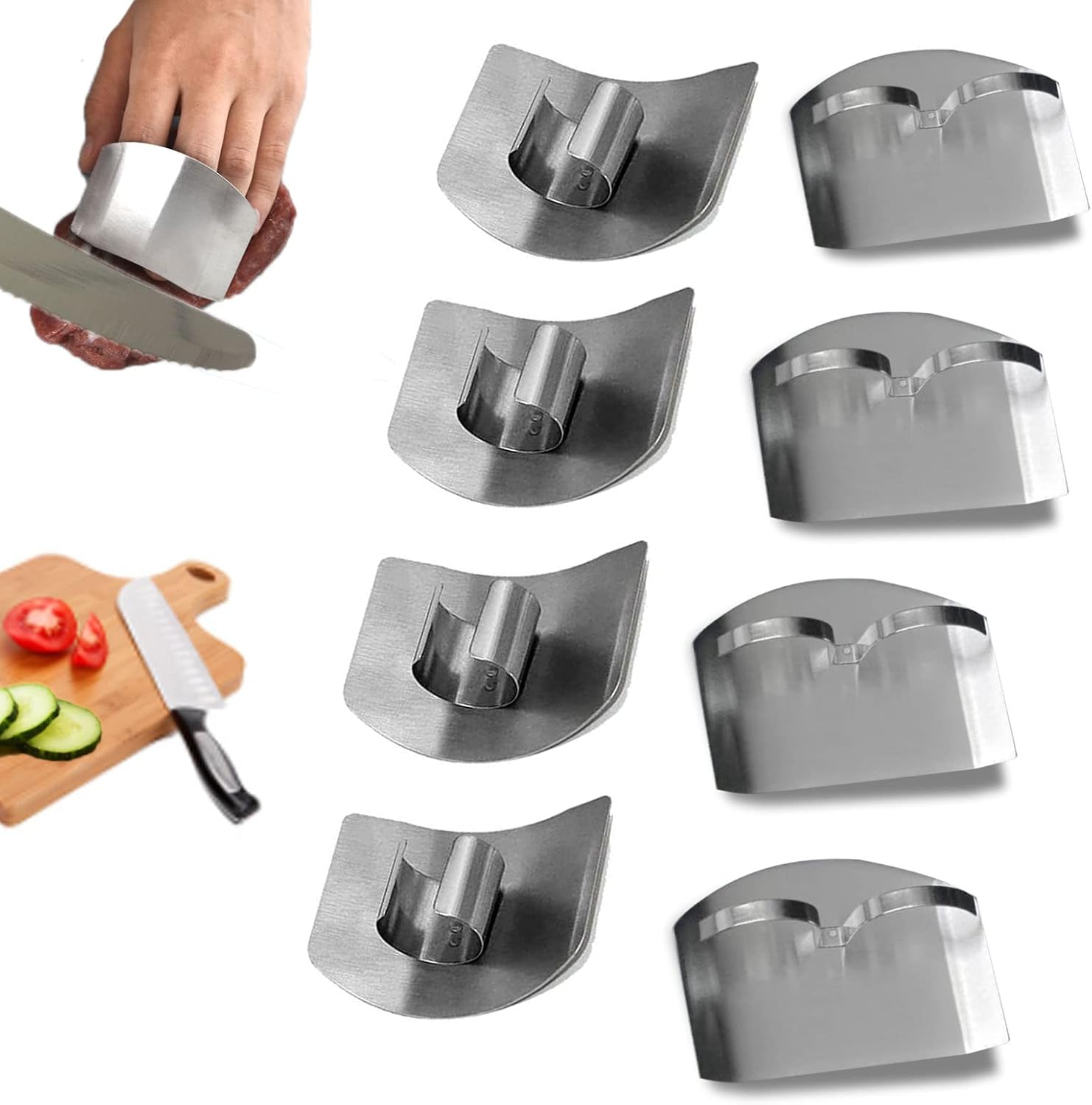 Fingerschutz Aus Edelstahl, Küchenfingerschutz, Schnittfest, Silber (ein Finger + Zwei Finger)