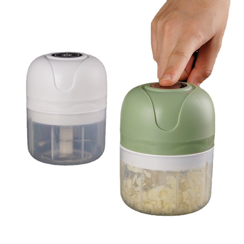 Elektrische Knoblauchpresse Mit Usb-anschluss, Kabellos, 100/250 Ml, Gemüseschneider, Chili, Fleisch, Küchenhelfer, 1 Stück (250 Ml, Weiß)