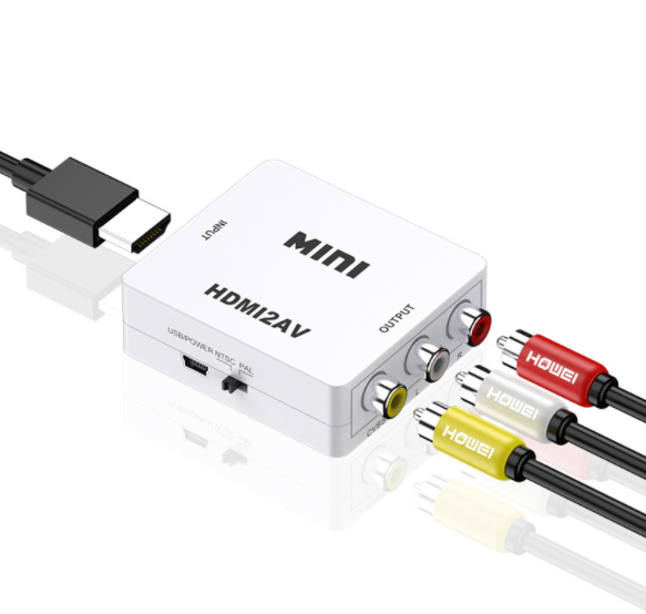 Hdmi-zu-av-konverter, Hdmi-zu-3rca-, 3rca-cvbs-composite-video- Und Audio-adapter Mit Usb-ladekabel, Geeignet Für Fernseher, Dvd-player, Pal, Ps3 Und Ntsc (weiß).