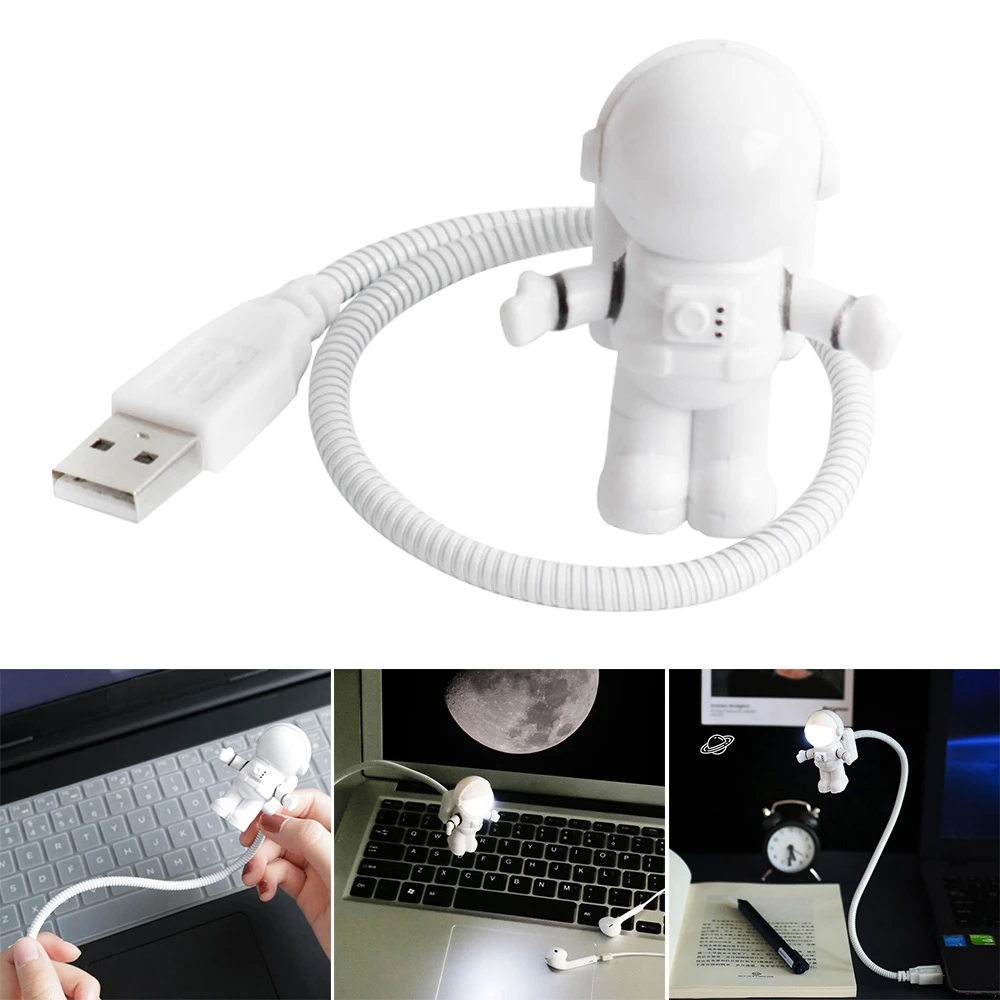Astronauten-led-usb-nachtlicht, Flexible Schreibtischlampe, 5 V, Leselampe, Weltraumdekoration, Für Laptop