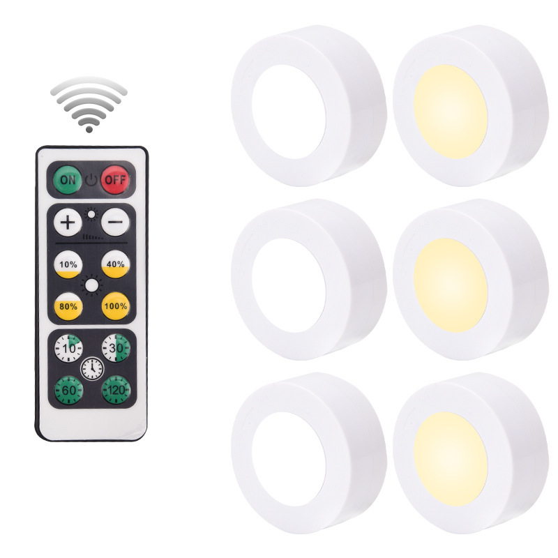 Kreatives Nachtlicht Mit Fernbedienung Und Sensor – Monochromer Led-puck Mit „touch To Turn On“-funktion, Ideal Für Schlafzimmer, Kleiderschränke, Nachttische Und Möbel.