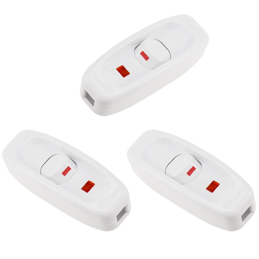 Wechselstrom-zwischenschalter 250 V, 10 A Mit Kontrollleuchte, Schalter Für Schreibtischlampe, Kabel, 3er-pack