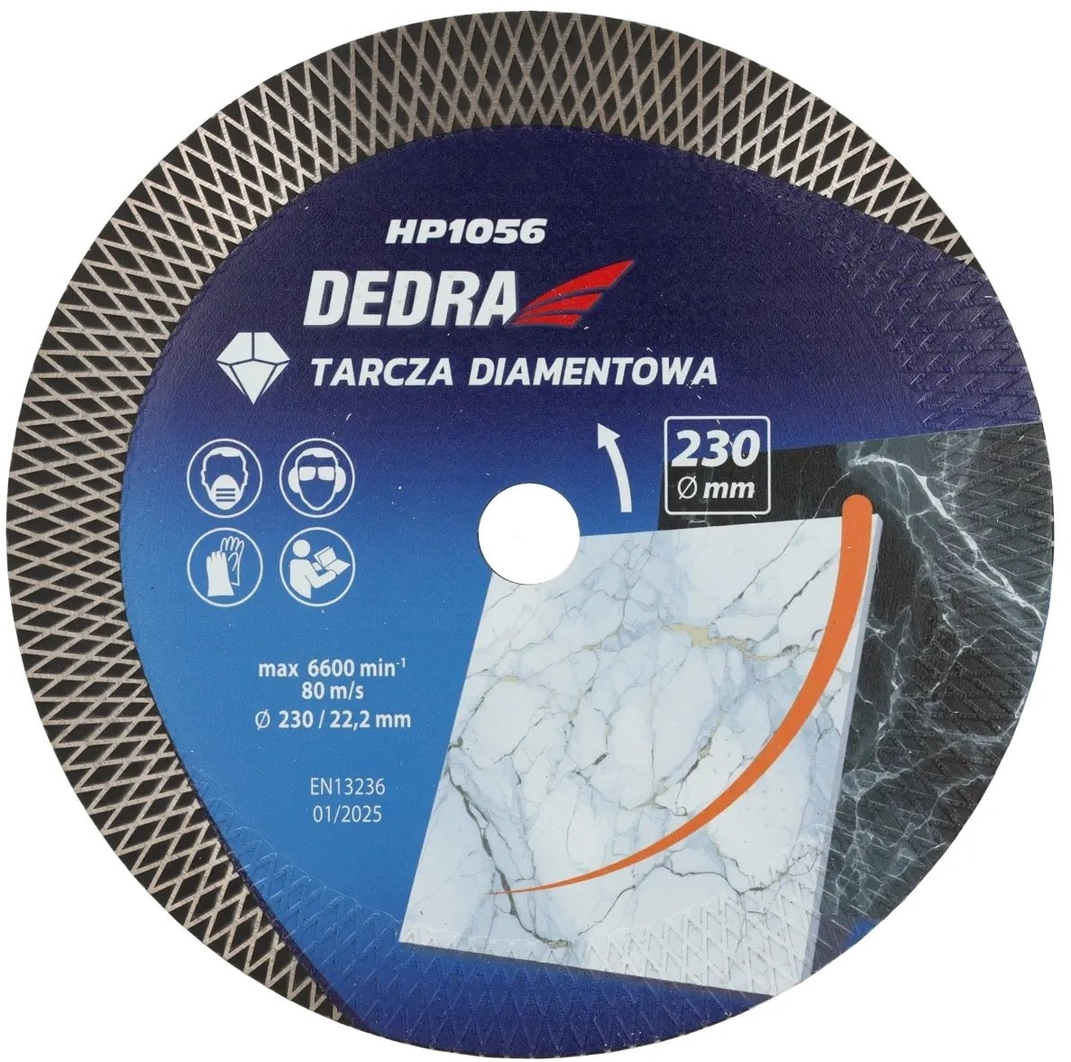 Diamanttrennscheibe Dedra H1056 Nass Und Trocken 230 Mm