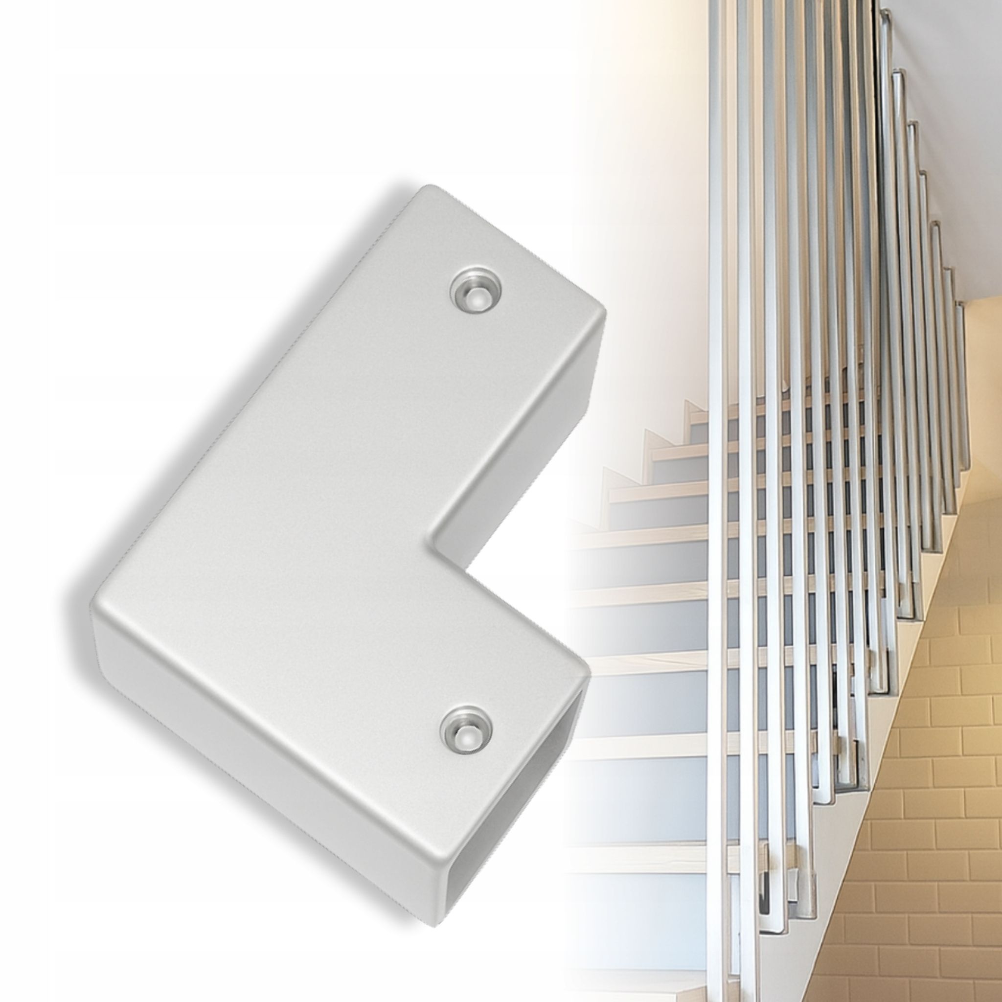 Halter Für Vierkantprofil 25 X 25 Mm, Seitliche Befestigung Für Geländer, Silber