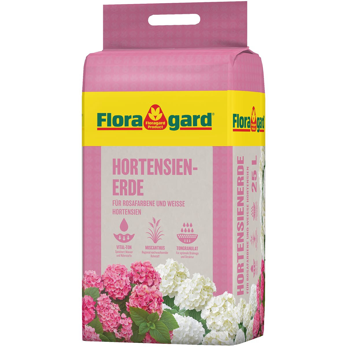 Floragard Hortensienerde Rosa/weiß, Kompakt 25 L, Hp 42