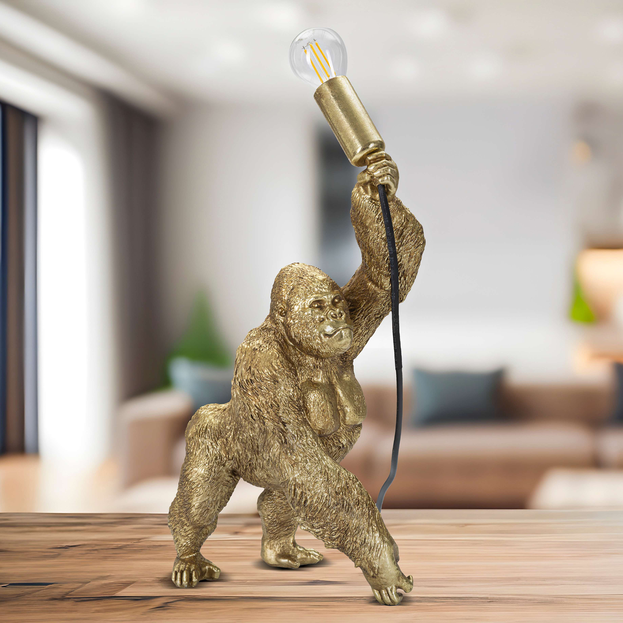 Bakadaha Tischlampe, Benötigt 1 Glühbirne, Fassung E14, Manueller Schalter, Gold