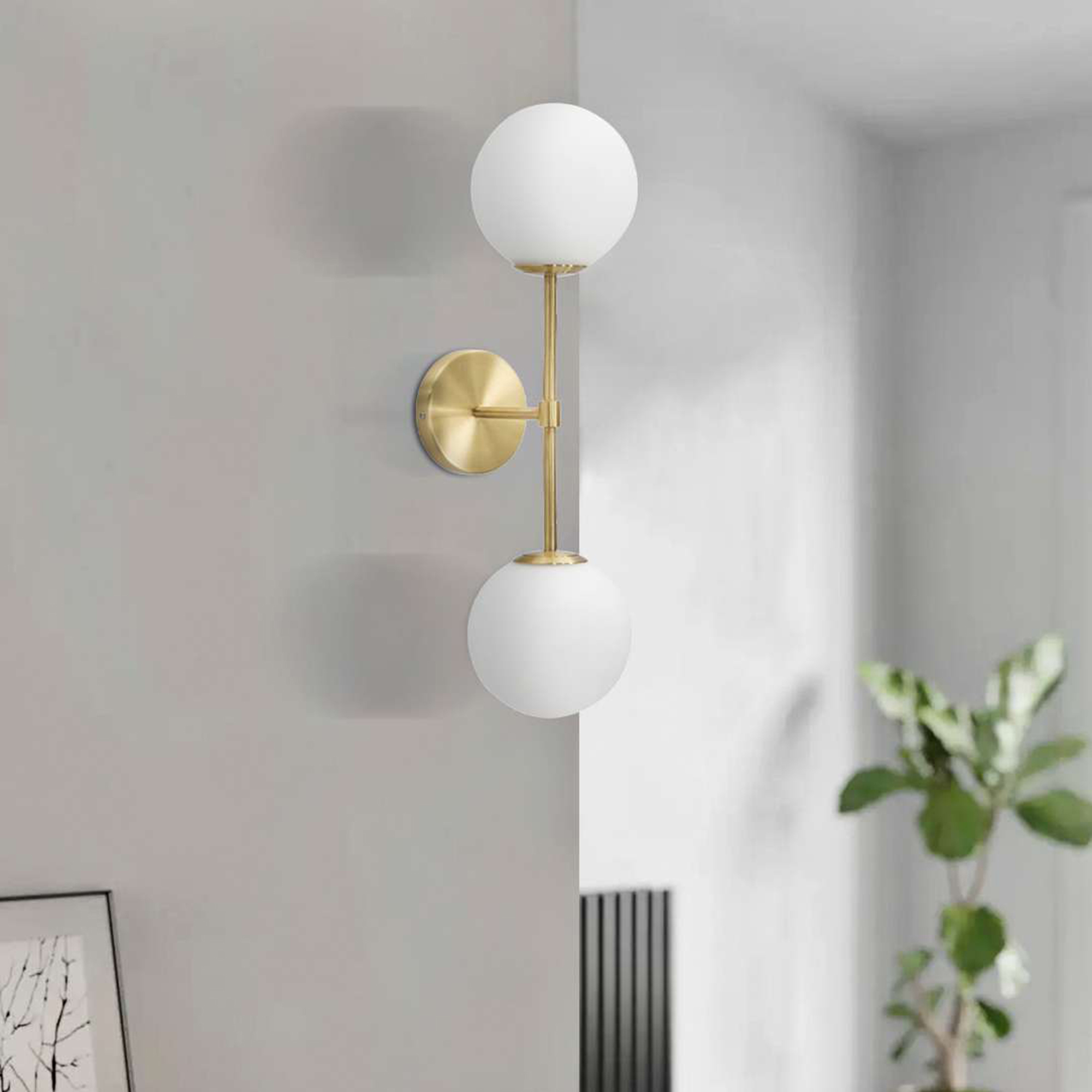 Wandlampe Taroud, Benötigt 2 Glühbirnen, Fassung E14, Innenbereich, Gold