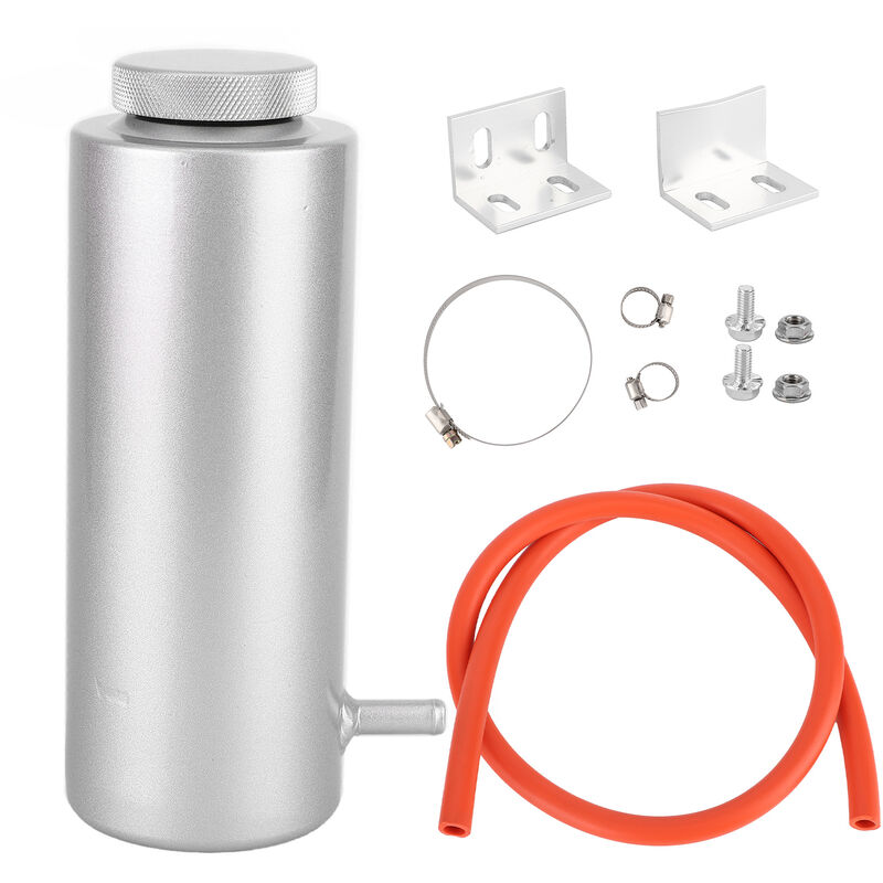 [neuwertig]kühlmittel-ausgleichsbehälter Aus Aluminium, 80 Ml Überlaufbehälter, Für Kraftfahrzeuge, Universell, Silber