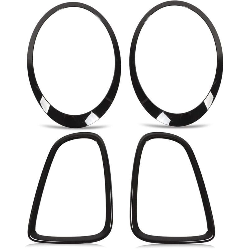 [neuwertig]2 Frontscheinwerfer Und 2 Rückscheinwerfer, Schutzblenden Für Rücklichtrahmen, Glänzend Schwarz, Ersatzteil Für Mini R56 R57 R58 R59 S Jcw 2007-2015