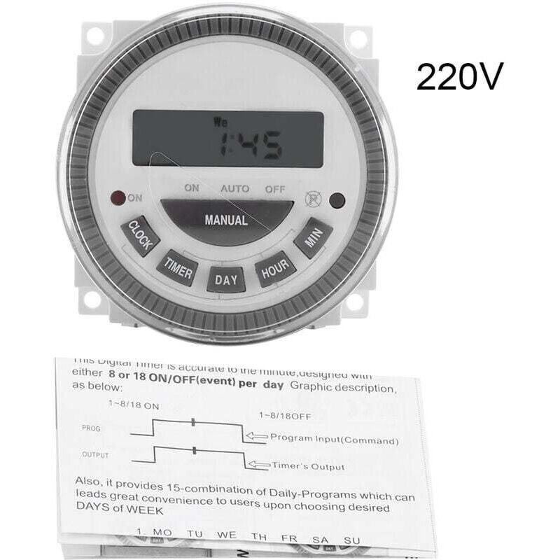[neuwertig]16a Wochentimer Programmierbarer Wochenuhr-programmierrelais-schalter Mit Staubschutzabdeckung Für Haushaltsgeräte Lampen Anzeigefeld (220v)