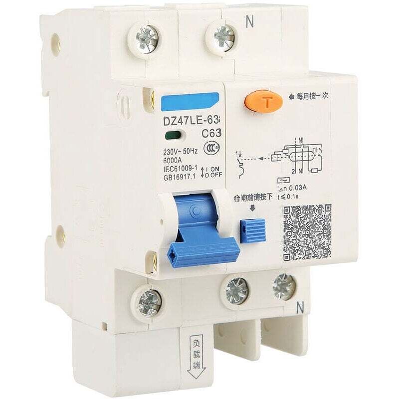 [neuwertig]dz47le-63 1p N C63 Fehlerstromschutzschalter 230v 63a 30ma