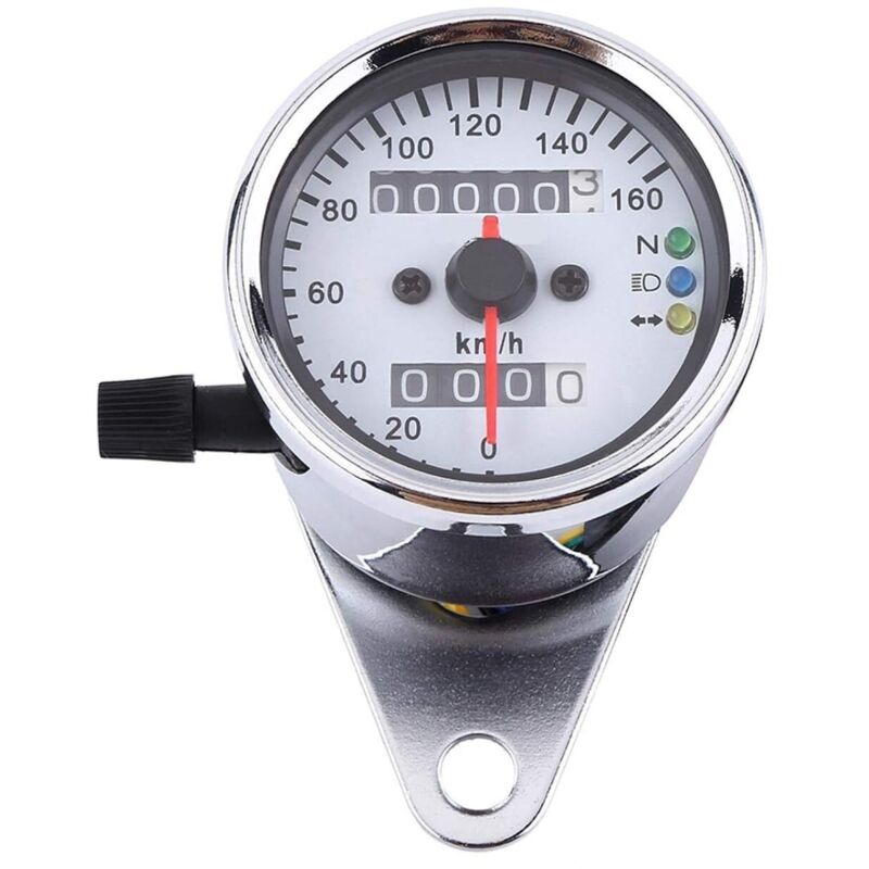 [neuwertig]stück Universal Motorrad-kilometerzähler, Geschwindigkeitsanzeige, Duale Digitale Anzeige Km/h (silber)