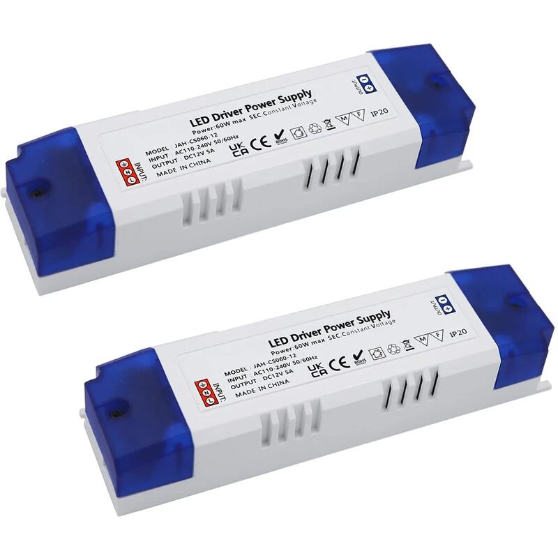 [neuwertig]5a 60w Led-netzteil, 60w Led-transformator, 12v 5a Dc Led-treiber, Universelles Ac/dc Geregeltes Schaltnetzteil (2 Stück)