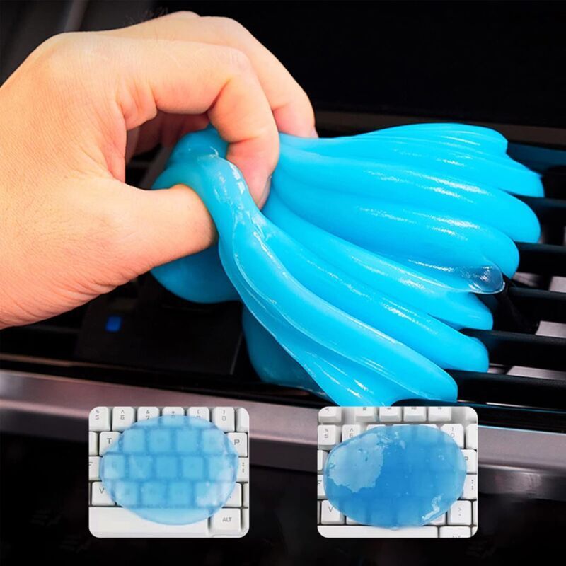 [neuwertig]autoreinigungsgel, Tastaturreinigungsgel, Staubentfernungsgel Für Autos, Tastaturreinigungsset, Reinigt Staub Von Laptops, Druckern Und Tastaturen, 2 Stück (blau+blau)