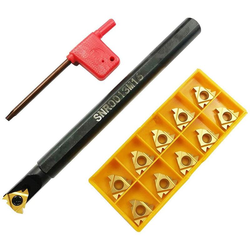 [neuwertig]snr0013m16 Cnc-drehvorrichtung Für Innengewindedrehmaschinen + 10 Wendeschneidplatten 16ir Ag60 Aus Hartmetall