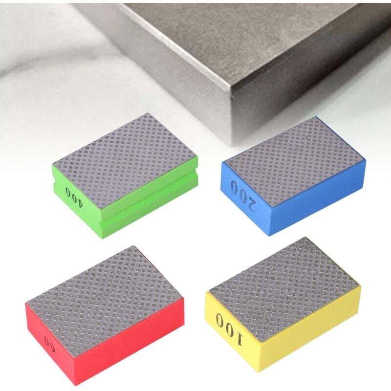[neuwertig]4-teiliges Diamant-handpolierpad Zum Schneiden Und Entgraten Von Fliesen Und Naturstein, Körnung 60, 100, 200 Und 400
