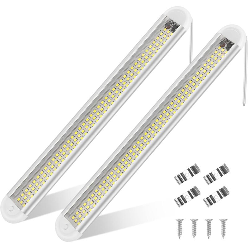 [neuwertig]12v-85v Led-innenraumbeleuchtung, Helle Autobeleuchtung, 120 Leds Mit Schalter Für Transporter/boot (2 Stück)