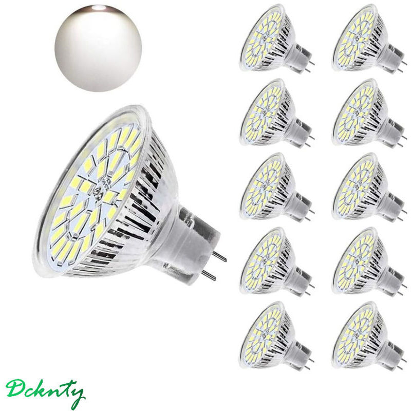 [neuwertig]10er-pack Mr16 Gu5.3 5w Led-lampen (entspricht 50w), Kaltweiß 6000k, 450lm, 12-24v, Nicht Dimmbar, Schutzklasse F