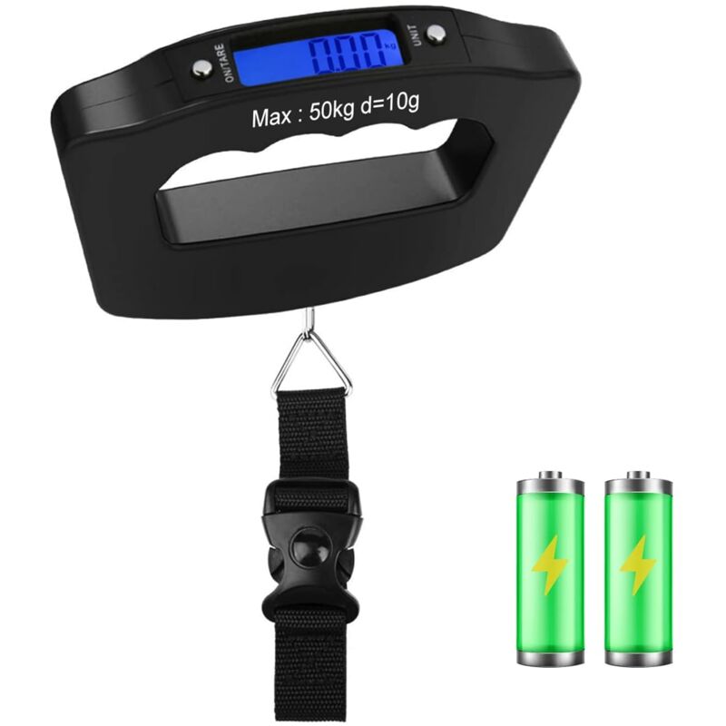 [neuwertig]digitale Elektronische Gepäckwaage Mit Hintergrundbeleuchtetem Lcd-display Und Abziehfunktion, Bis Zu 50 Kg (110 Lb), Gepäckwaage Für Reisen, Familienleben Und Angeln Im Freien.