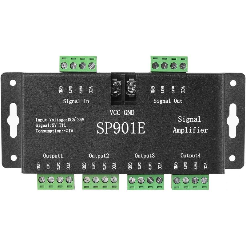 [neuwertig]sp901e Pixel Ws2812b Ws2811 Spi-signalverstärker-repeater Für Ws2813 Sk6812 Ws2815 Ws2801 Sk9822 Dream Color Programmierbare Adressierbare Led-streifen Und Matrix-panels