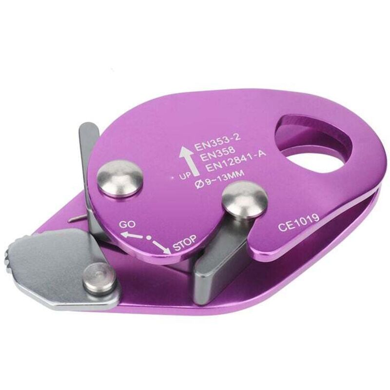 [neuwertig]automatischer Bremsstopp-abseiler Für 9-13 Mm Seilklemmen, Rettungsabseilring, Lila Kletterausrüstung