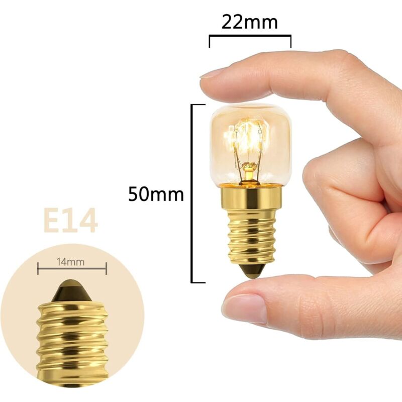 [neuwertig]5er-pack Salzkristalllampen 15w E14 T22, Glühlampe, Warmweiß 2700k, 80lm, 230v Wechselstrom, Backofenlampe 15w 300°, Für Backöfen, Kühlschränke, Salzkristalllampen, Grillöfen Npterbl