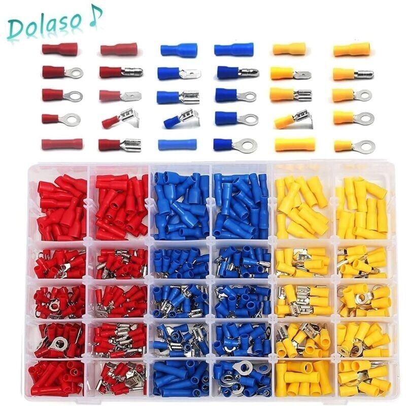 [neuwertig]480-teiliges Set Elektrischer Klemmen, Kfz-klimaklemmen, Crimp-klemmen, Runde Und Flache Buchsen Und Stecker, Ösen- Und Ringklemmen, Zylindrische Und Andere