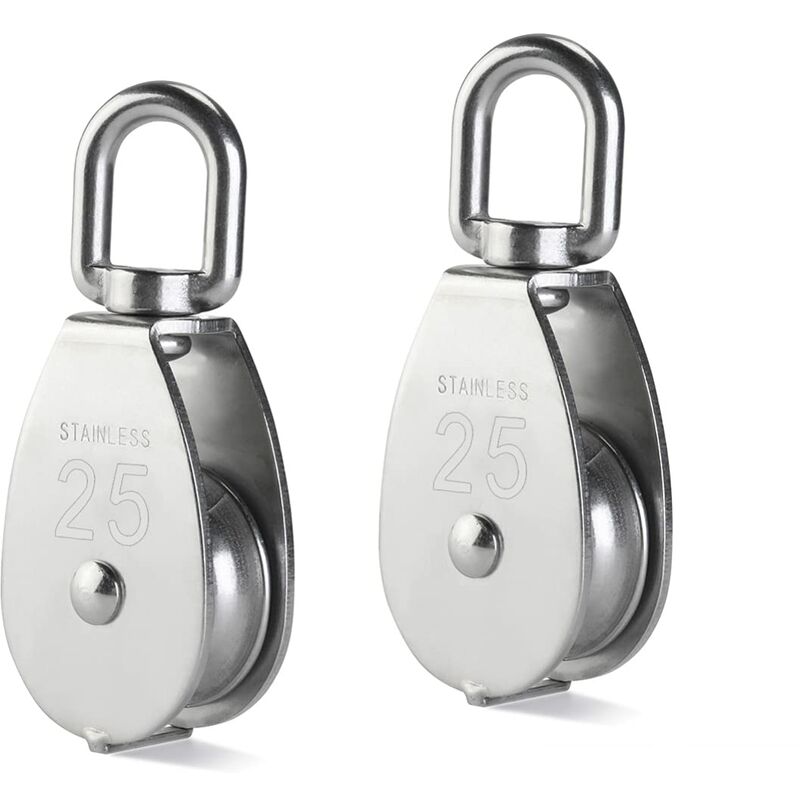 [neuwertig]einzelrolle, Edelstahlrolle, Heberolle, Edelstahlrolle 304 M25, 400 Kg Heberolle, 2 Stück – Silber