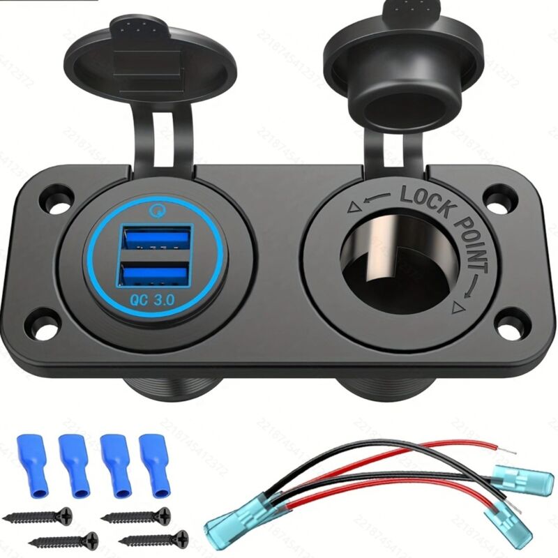 [neuwertig]verbesserte 12v Qc 3.0 Usb-ladebuchse, Dual-usb-anschluss, Zigarettenanzünderbuchse Mit Touch-ein-/ausschalter, Wasserdichte Zigarettenanzünderbuchse Für Auto, Boot, Lkw