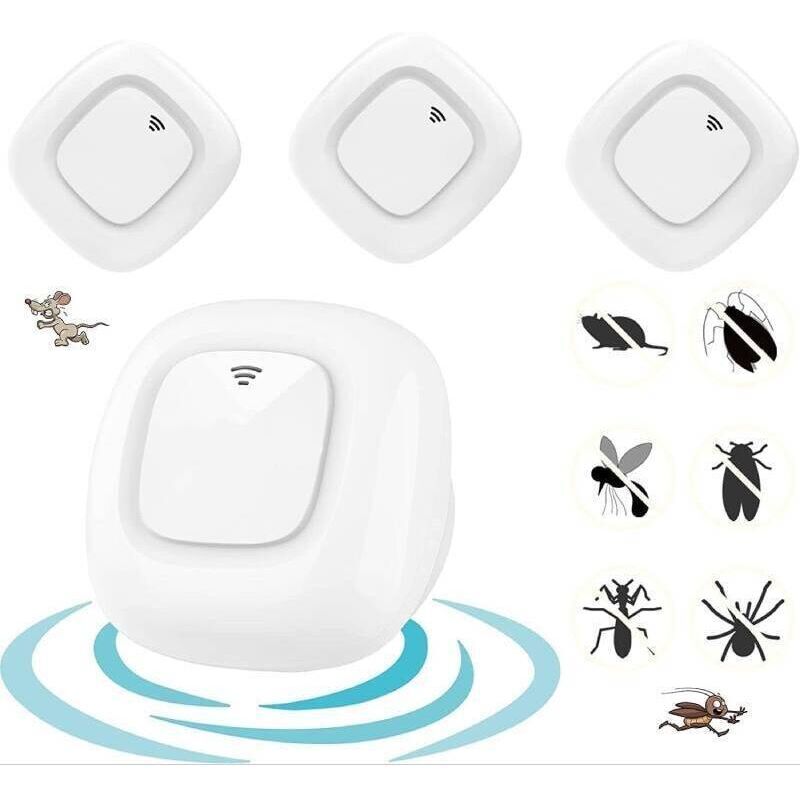 [neuwertig]ultraschall-mückenabwehrgerät, Elektronisches Mückenabwehrgerät Für Den Innenbereich, Wehrt Mücken, Ratten, Spinnen, Kakerlaken, Fliegen Und Andere Schädlinge Ab, 4er-packung