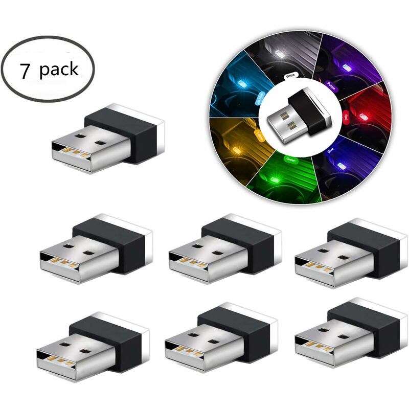 [neuwertig]usb-led-ambientebeleuchtung Für Den Fahrzeuginnenraum, 7 Stück 5v Universal-mini-led-usb-leuchten Zum Einstecken Für Den Kofferraum.