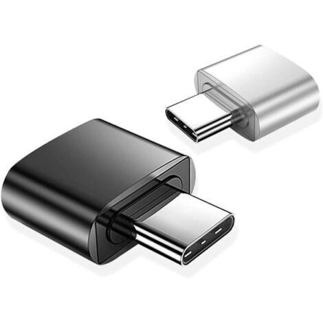 [neuwertig]usb-c-auf-usb-adapter (2er-pack), Usb-buchse Auf Usb-c-stecker-adapter, Typ-c-auf-usb-a-konverter, Kompatibel Mit Macbook, Usb-c-smartphones Und Mehr (schwarz Und Silber)