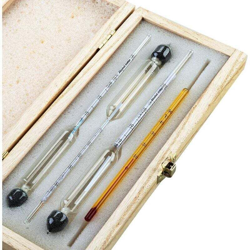 [neuwertig]set Mit 3 Professionellen Hydrometern. Messbereich 0–100 %. Inklusive Thermometer Für Präzise Messungen. Geeignet Zur Messung Von Alkohol, Brandy, Whisky Und Wodka.