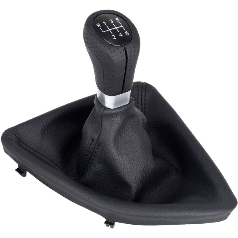[neuwertig]a277-1 Schaltknauf Aus Perforiertem Leder, Schwarz, 6-gang, Kompatibel Mit Bmw 1er E81 E82 E87 E88, Ersatzknauf, Plug & Play