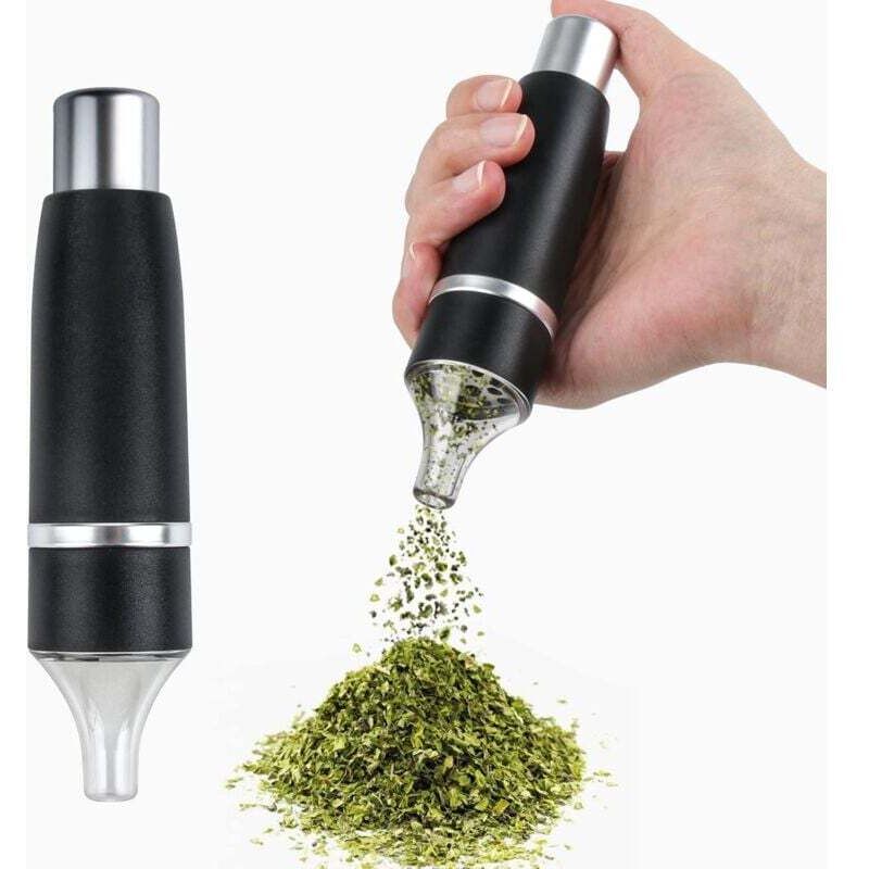 [neuwertig]manuelle Gewürzmühle Aus Aluminium Mit Presspresse, 5,5 Zoll, Schwarz