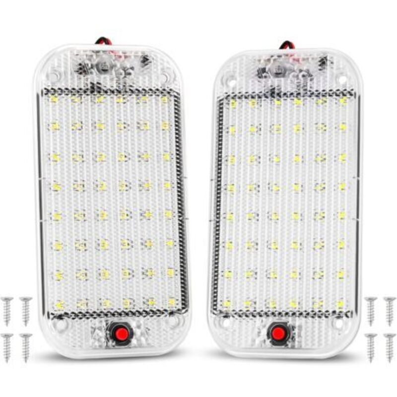 [neuwertig]10-w-led-innenraumleuchte Mit 48 Leds, Universelle Helle Innenbeleuchtung Mit Ein-/ausschalter Für 12–85 V Pkw, Transporter, Lkw, Wohnmobil, Boot, Wohnwagen, Reisemobil, Kuppel- Und Deckenl