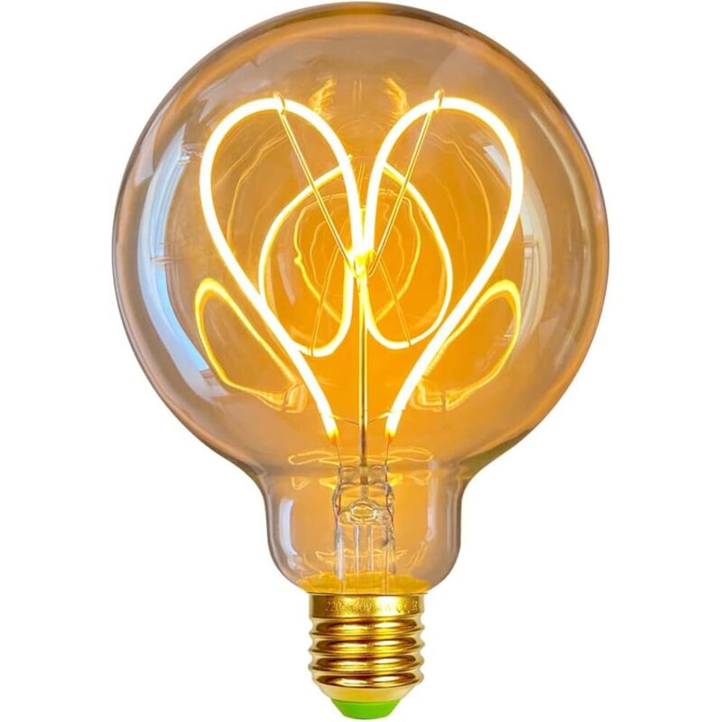 [neuwertig]vintage Led-glühbirne 4w Dimmbar Antike Edison Glühfaden Led-glühbirne 220/240v G95 Herz Warmes Leuchten (gold) [energieklasse G]
