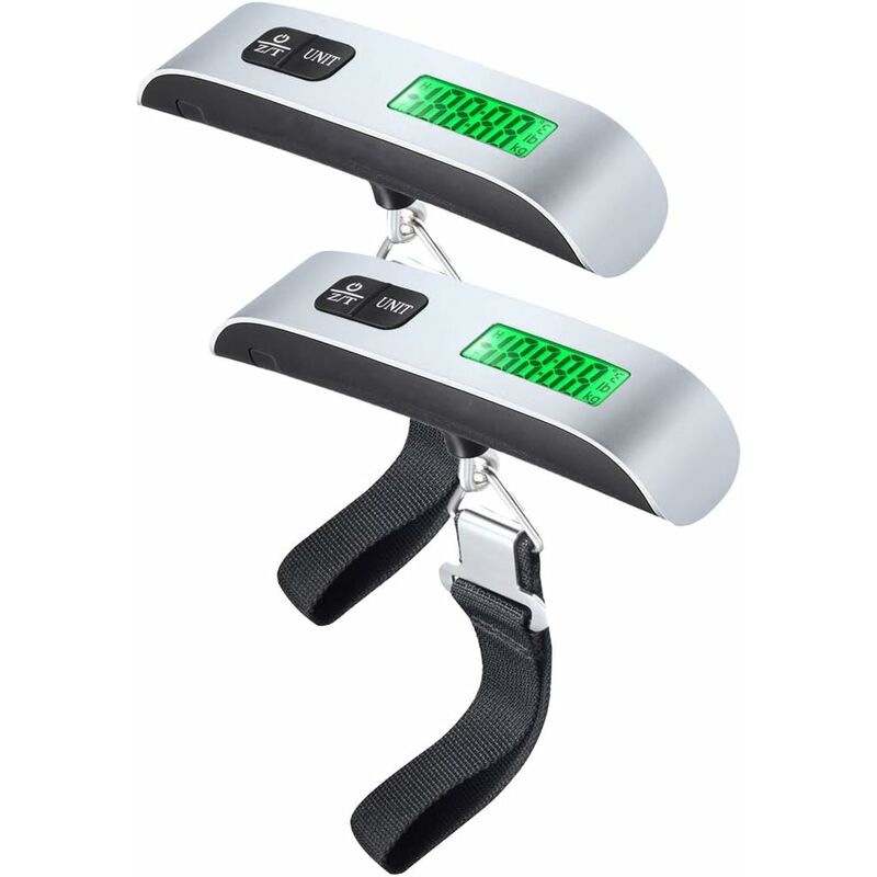 [neuwertig]elektronische Gepäckwaage, Reisekofferwaage, Tragbare Digitalwaage, Digitale Reisewaage, Max. 50 Kg, Hintergrundbeleuchtetes Lcd-display Mit Tara-funktion Für Schreibtisch Und Zuhause, 2er-