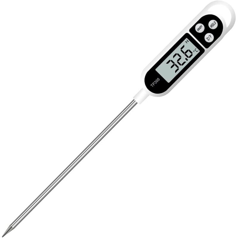 [neuwertig]digitales Küchenthermometer, Haushaltsthermometer, Ofenthermometer, Kochthermometer, Lange Sonde, Korrosionsschutz, Umschaltbar Zwischen Celsius Und Fahrenheit Zum Kochen, Grillen/barbecue