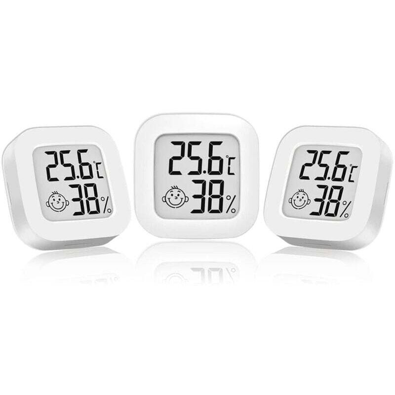 [neuwertig]innenthermometer, Innenhygrometer, Mini-hygrometer, Digitales Außenthermometer, Innenthermometer Für Zuhause, Terrarium, Babyzimmer, Inkubator, Keller, Ankleidezimmer Usw. (3 Weiß)
