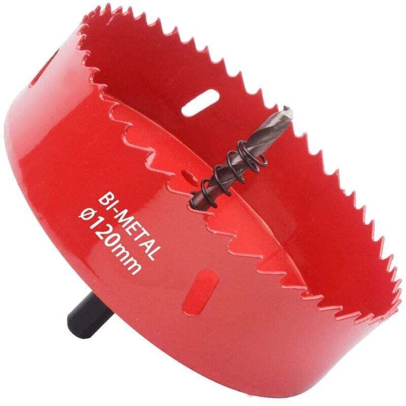 [neuwertig]bimetall-lochsäge, 120 Mm Durchmesser, Lochsäge Für Holz, Zentrierlochsäge Zum Bohren Von Kunststoff, Pvc, Holz, Faserplatten Und Weichmetall