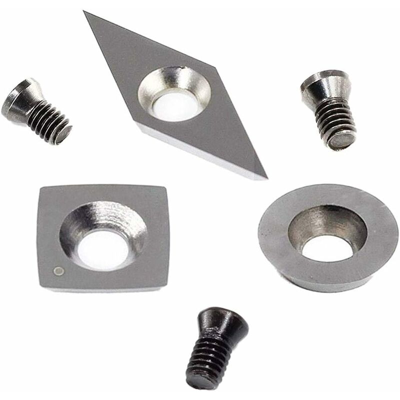[neuwertig]3-teiliges Set Hartmetall-schneideinsätze Für Drechselwerkzeuge (beinhaltet 11 Mm Vierkant Mit Radius, 12 Mm Rund, 28 X 10 Mm Diamant Mit Spitze)