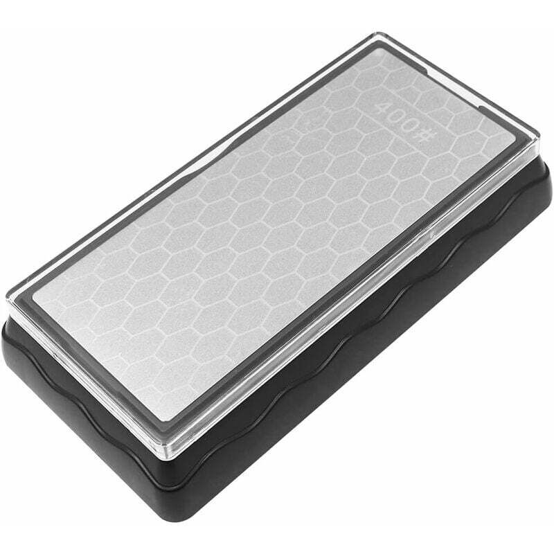 [neuwertig]doppelseitiger Diamant-schärfstein (körnung 400/1000) Mit Rutschfester Unterseite Für Küchenmesser, Scheren, Rasiermesser Und Schwerter