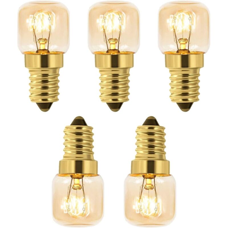 [neuwertig]5er-pack 15-w-salzlampen, Warmweißes Glühlicht, 230 V Wechselstrom, 15-w-ofenlampe, Für Backöfen, Kühlschränke, Salzlampen, Grillöfen, 52 X 22,2 Cm