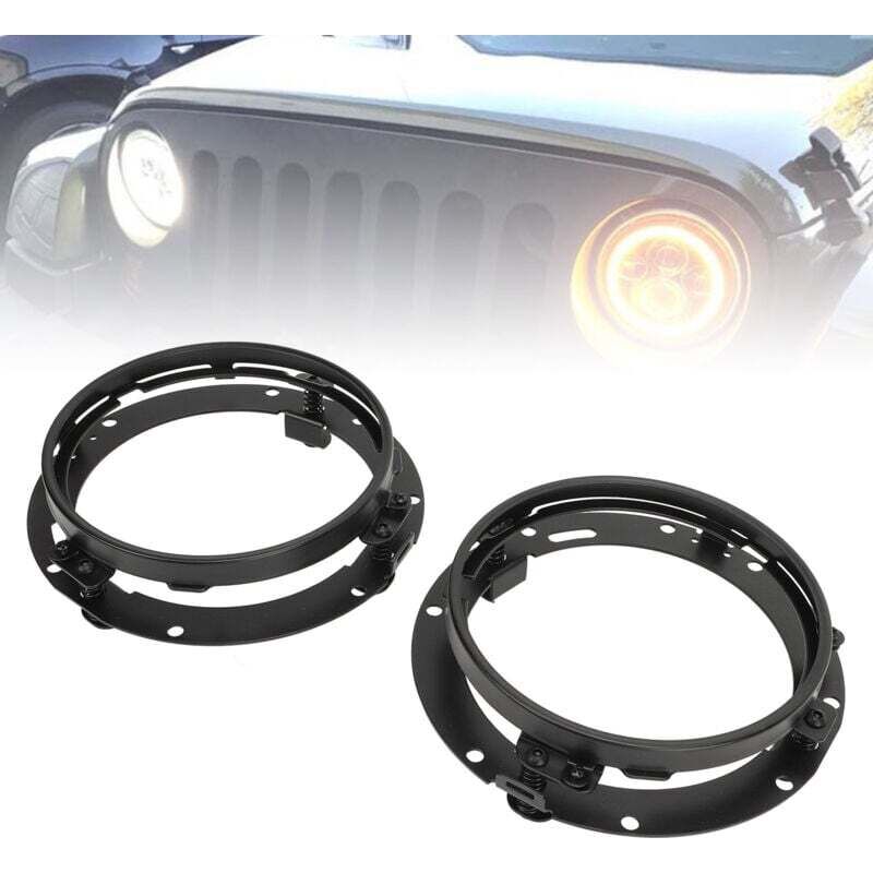 [neuwertig]set Bestehend Aus 2 Runden 7-zoll-scheinwerferringen, Scheinwerferhalterung Und Sicherungsring Für Wrangler