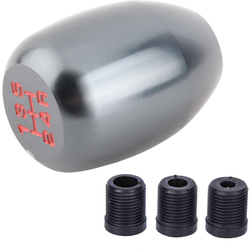 [neuwertig]schaltknauf Für 5-gang-schaltgetriebe Mit 3 Adaptern 8/10/12 Mm (titan)
