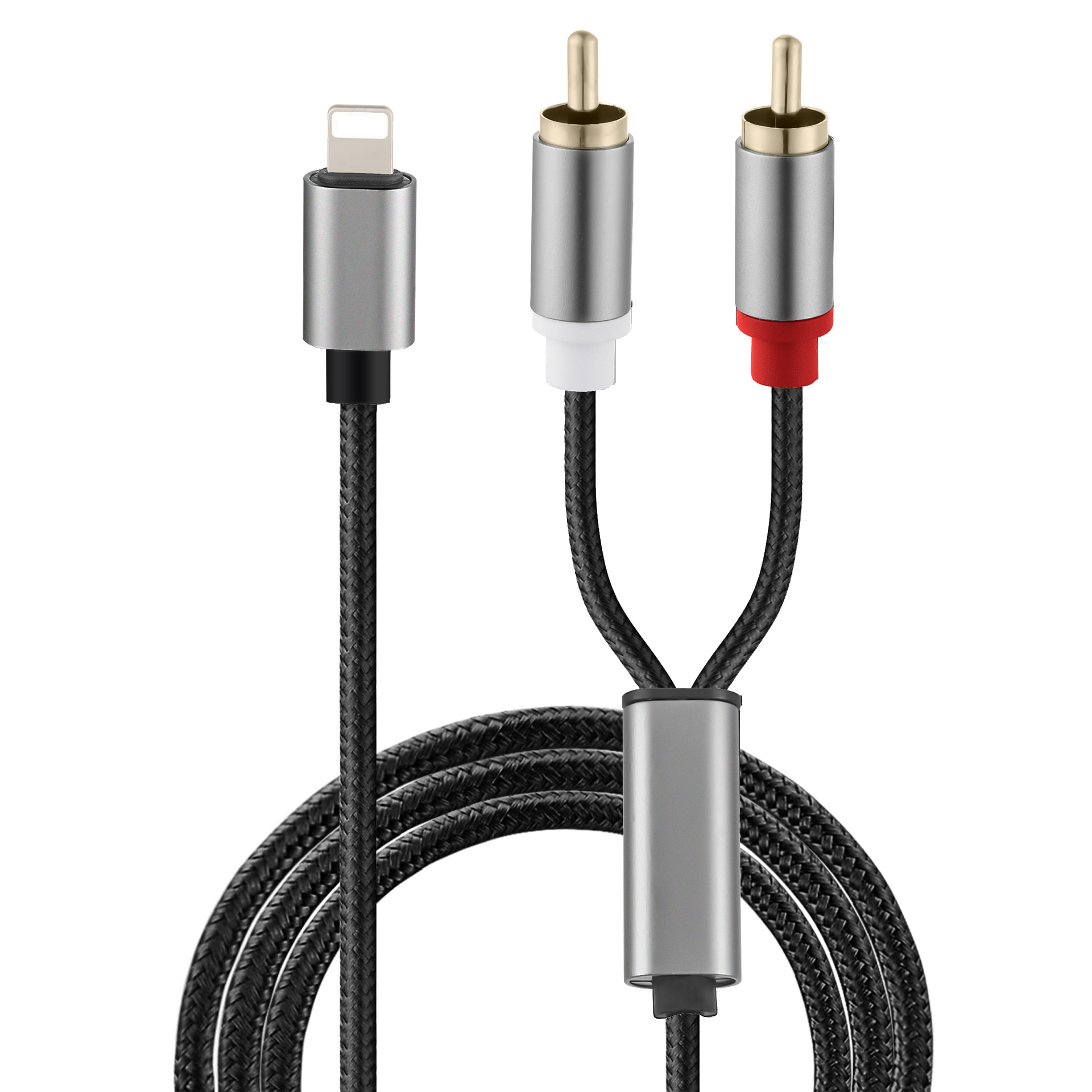 Cinch-kabel Für Iphone, Lightning-auf-cinch-kabel Für Iphone, Ipad, Tablet, Auto-heimkino-leistungsverstärker, Aux-stereo-audioadapter, 1 M