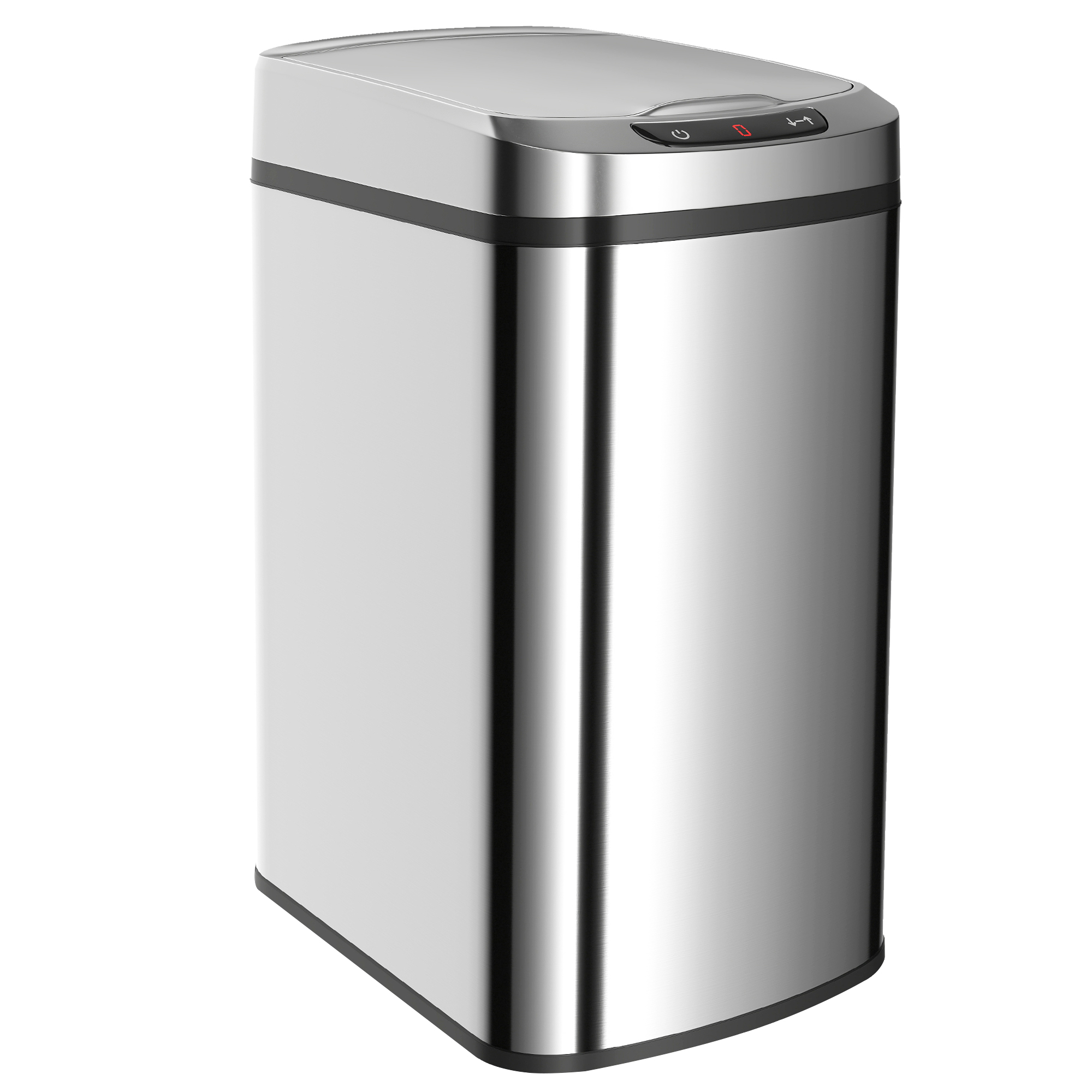 Automatischer Küchenabfalleimer Aus Edelstahl, 12 Liter, Mit Sensor Und Deckel, 28 X 22 X 41 Cm, Silber