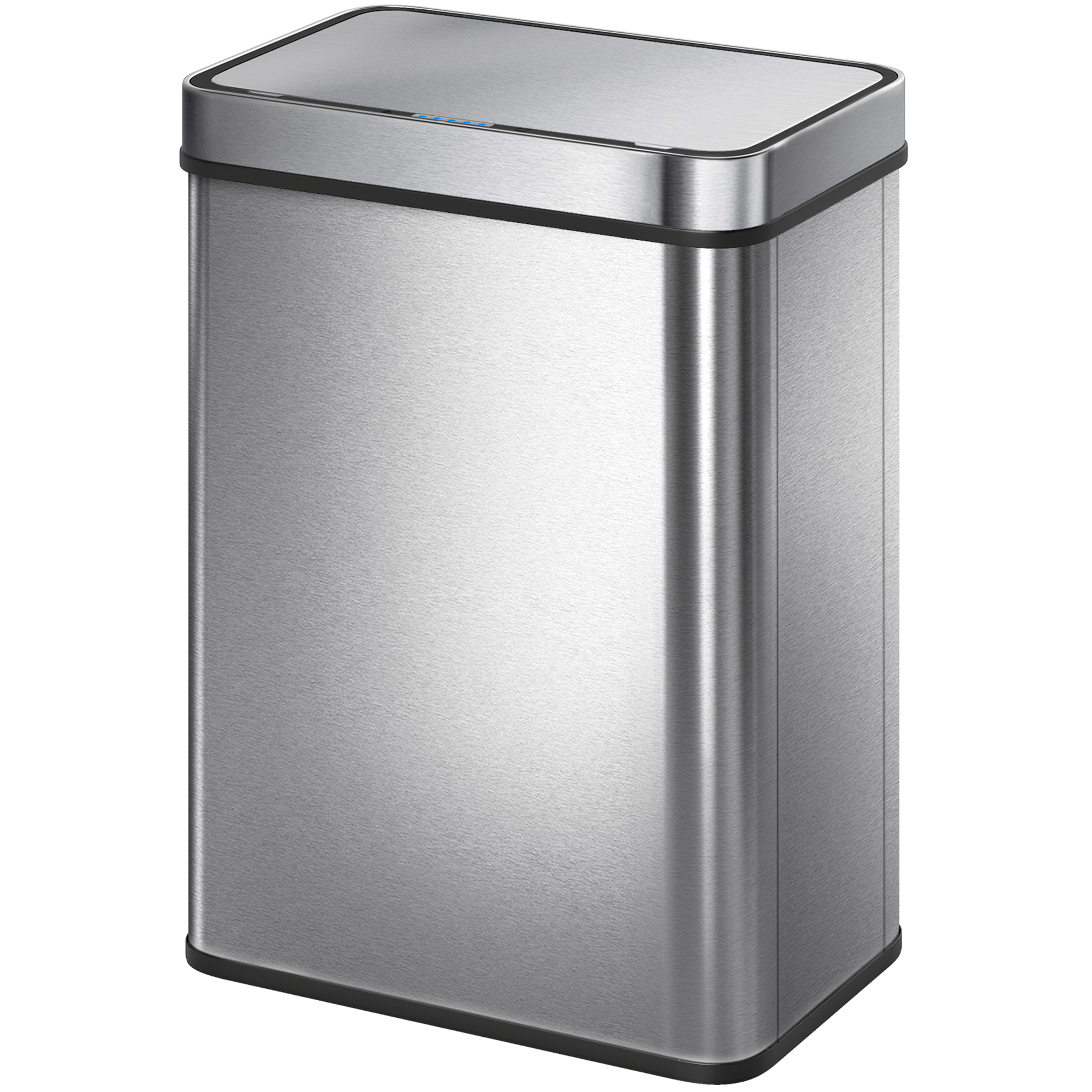 50-liter-sensor-abfalleimer Mit Soft-close-deckel, Automatischer Küchenabfalleimer Aus Edelstahl, Silber