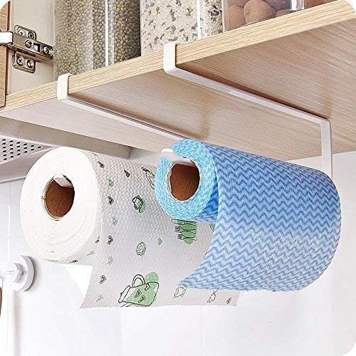 Küchenrollenhalter Zur Befestigung An Einer Schranktür Und Unter Einem Schrank, 2 Handtuchhalter Unter Einem Schrank, Kein Bohren Erforderlich, Für Küche Und Bad